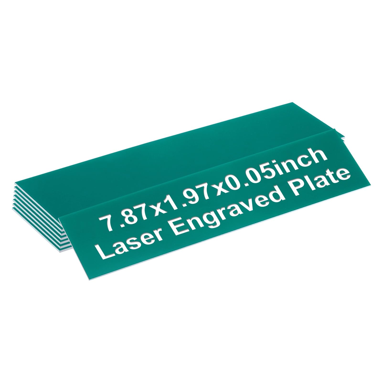PATIKIL Blank Name Plates, 7.87x1.97" Engraved Name Plates Name Plate Personalized Custom Door Signs Desk Tags for Office Classroom, Dark Green with White Letter, 8 Pcs