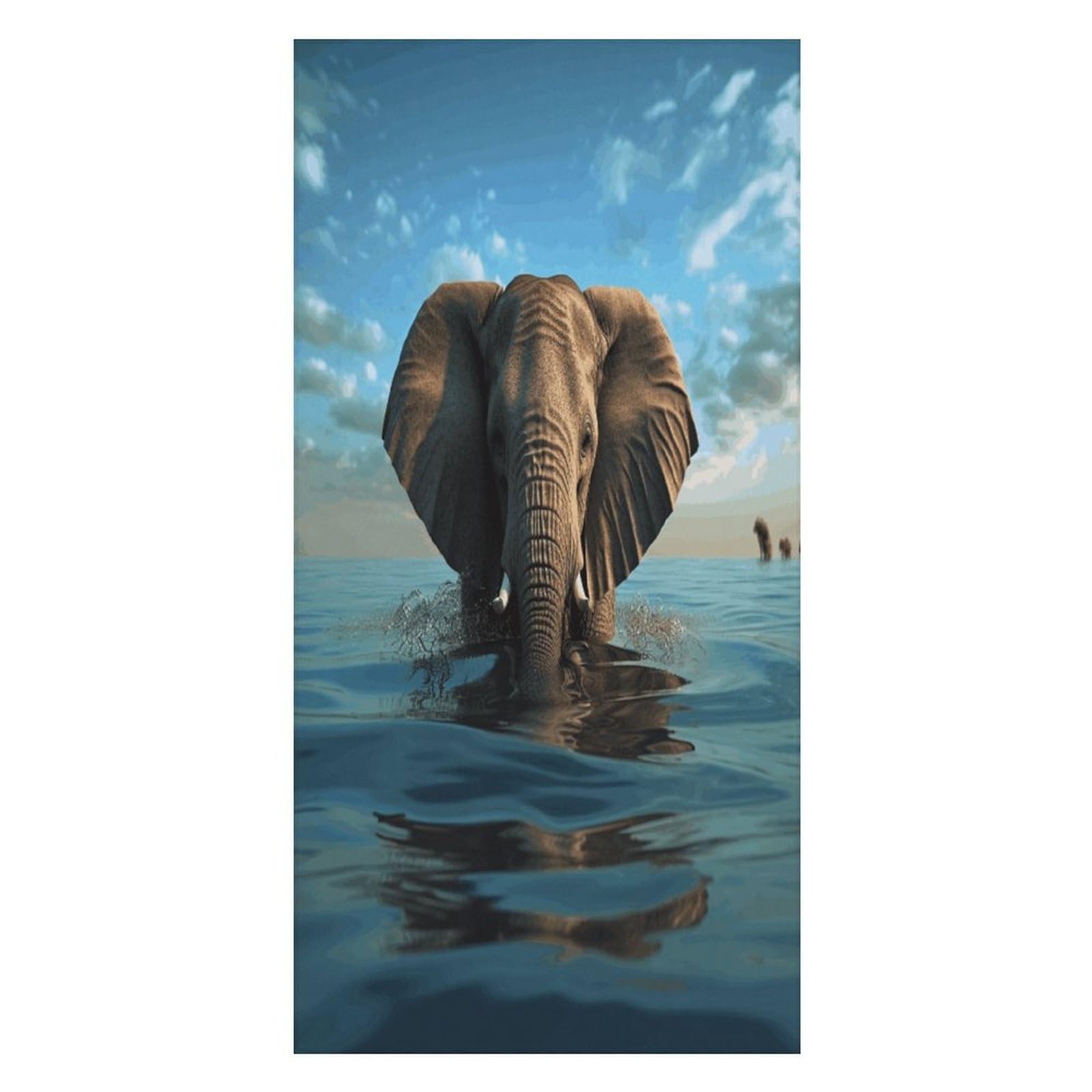 JTREHY Elephant is Sitting in The Water Beach Towel Extremely Soft Oversized Towels Lightweight Sports Absorbent Bath Towel Suitable 160"x80" for Swimming Camping Beach