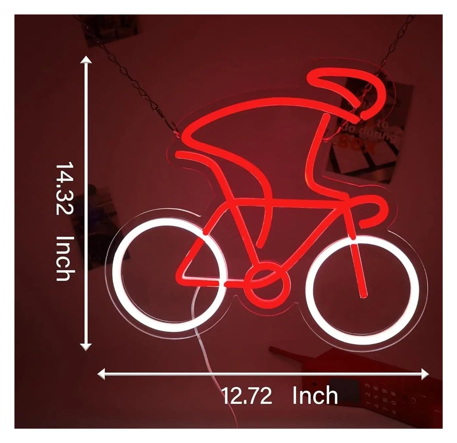 Scritta luminosa Insegna Al Neon Per Bicicletta Per Club, Camera Da Letto, Garage, Decorazione Estetica, Disegno Per Gli Amanti Della Bicicletta 36x32cm