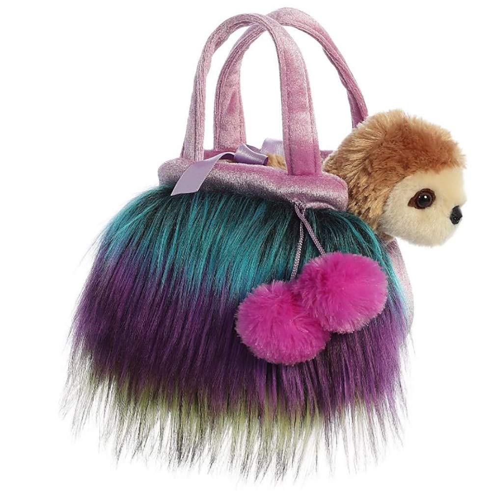 Aurora® Fashionable Fancy Pals™ Furries Moonrise™ Sloth Stuffed Animal - Plush with Stylish Purse for Dress Up Fun - Perfect for Kids 3+ Years, Costumes, and Birthdays - Multicolor 7 Inches