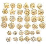 Ezing Lot 36pc Crystal Flower Brooches Pins Wholesale for DIY Wedding Bouquet (E)