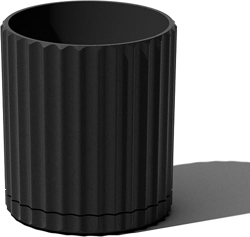Veradek Demi Series Demi - Maceta de 6 pulgadas con bandeja, color negro