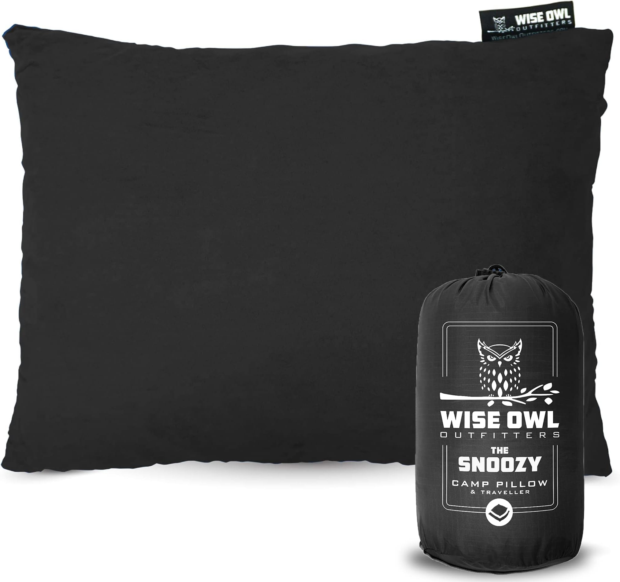 Wise Owl Outfitters Camping Pillow – Memory Foam Travel Pillow for Airplane Sleeping, Hiking, Backpacking & Outdoor Use - Small & Portable for Adults, Car, Camp & Tent