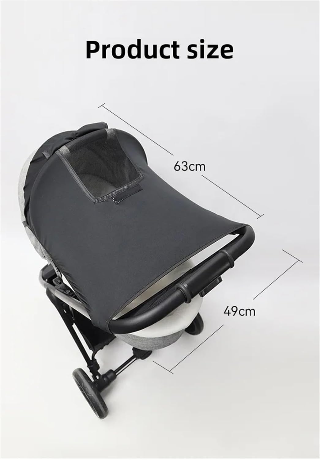 Universal Baby Stroller Accessories Sun Shade UV Protection Sunshade Carriage Canopy Cover for Prams Infants Car Seat Sun Visor(No Window)