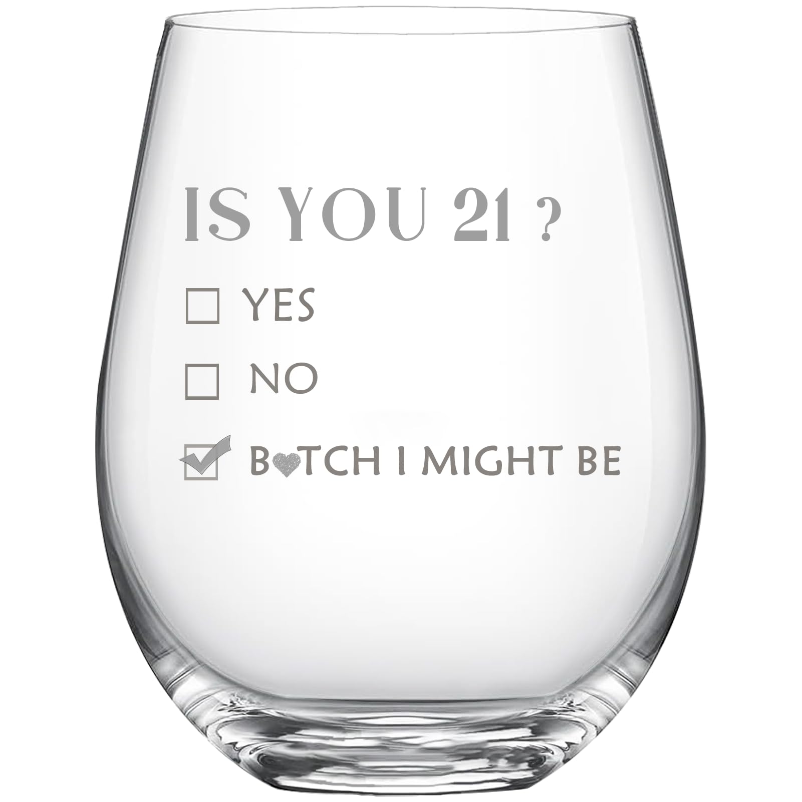 2005 21th Birthday Gifts Wine Glass for Women Her with Gift Box Packaging