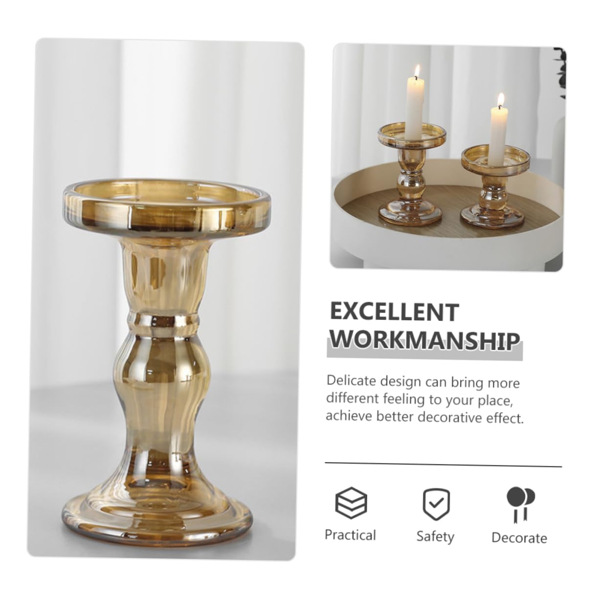 Ciieeo 3pezzi Portacandele Per Decorazione Tavolo Elegante Candelabro Per Atmosfera Calda e Accogliente Per Feste e Occasioni Speciali