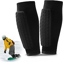 Ski Shin Guards Gel, Ski Guard Socks, Sock Shin Pads Shin Protectors for Skiing, Breathable Elastic Gel Guard, Legs Protection, Safety Gear for Adults Sports