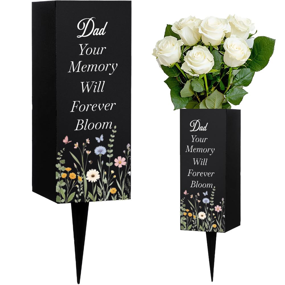 Jarrón conmemorativo Dad Your Memory Will Forever Bloom de flores
