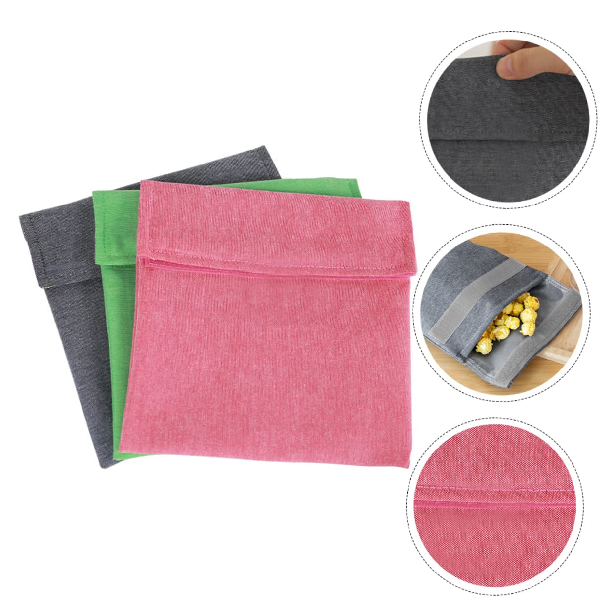 FRCOLOR 2juegos Reutilizables para Snacks Almacenamiento De Comida Lavable Verde Rosa para Cocina y Merienda Infantil