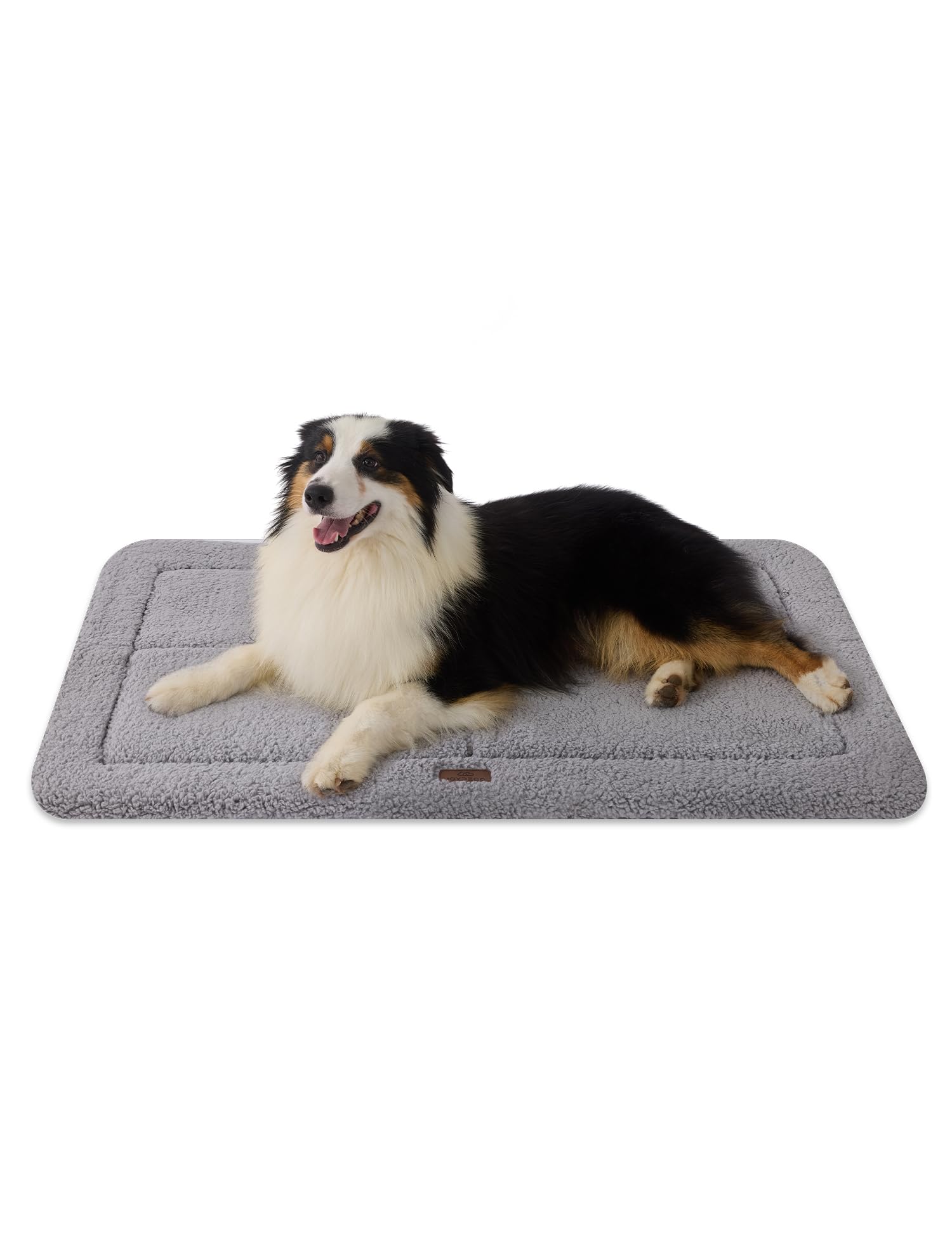 Joydeco Hundematte 104x71cm - Reversibles waschbares Hundebett mit weichem Fleece, Flache Unterlage für Hundebox & Käfig - Für große, mittlere & kleine Hunde- Grau