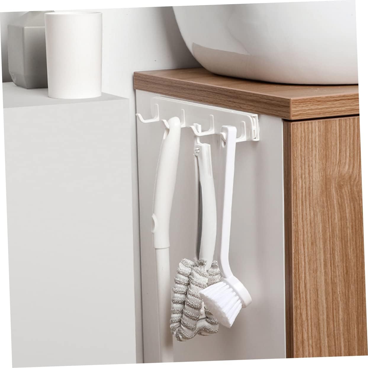 2pcs Pull Storage Hook Punch Plastic Hangers for Bathroom Kitchen Living Room Versatile Sundries Organizer for Coats Towels Utensils