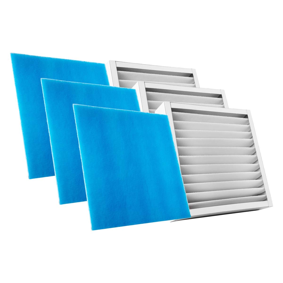 KWL Luftfilter für Paul Aussenluftfilterbox (doppelt) E | 3 Filtersets | Filterset G3+G4 | 3x Filtermatten VNF 290, 590x590x20 mm. G3 + 3x Paneelefilter Z/Line Karton 590x590x100 mm. G4 | 524000180