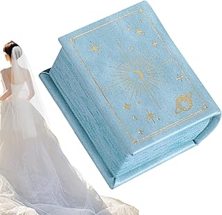 リングボックス - 本型ジュエリーコンテナ | 2.17インチ リングホルダー、磁気閉鎖付きエンゲージメントケース、男性、女性、プロポーズ、誕生日、旅行用ジュエリーオーガナイザー