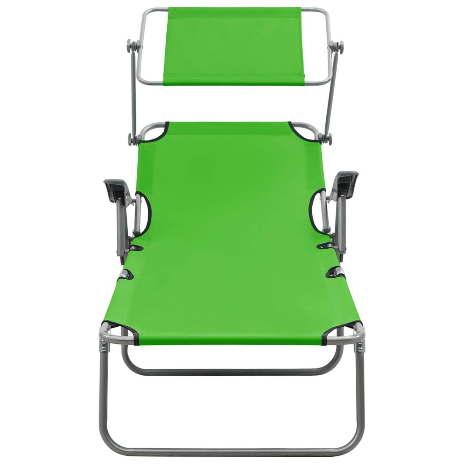 Rantry Casa Lettino Prendisole con Baldacchino in Acciaio Verde, Lettini Prendisole, Divano Letto Mobili, Lettini da Giardino, Lettino da Piscina da Giardino per Esterno Piscina Casa Mobili