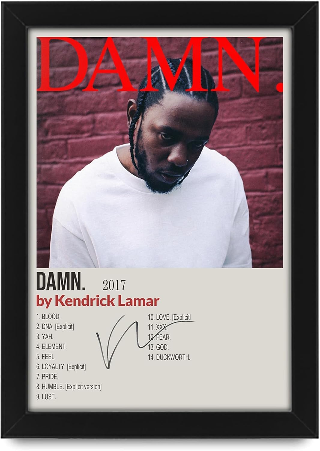 Kendrick Lamar - Damn Album Cover Signed Poster Print- Limited