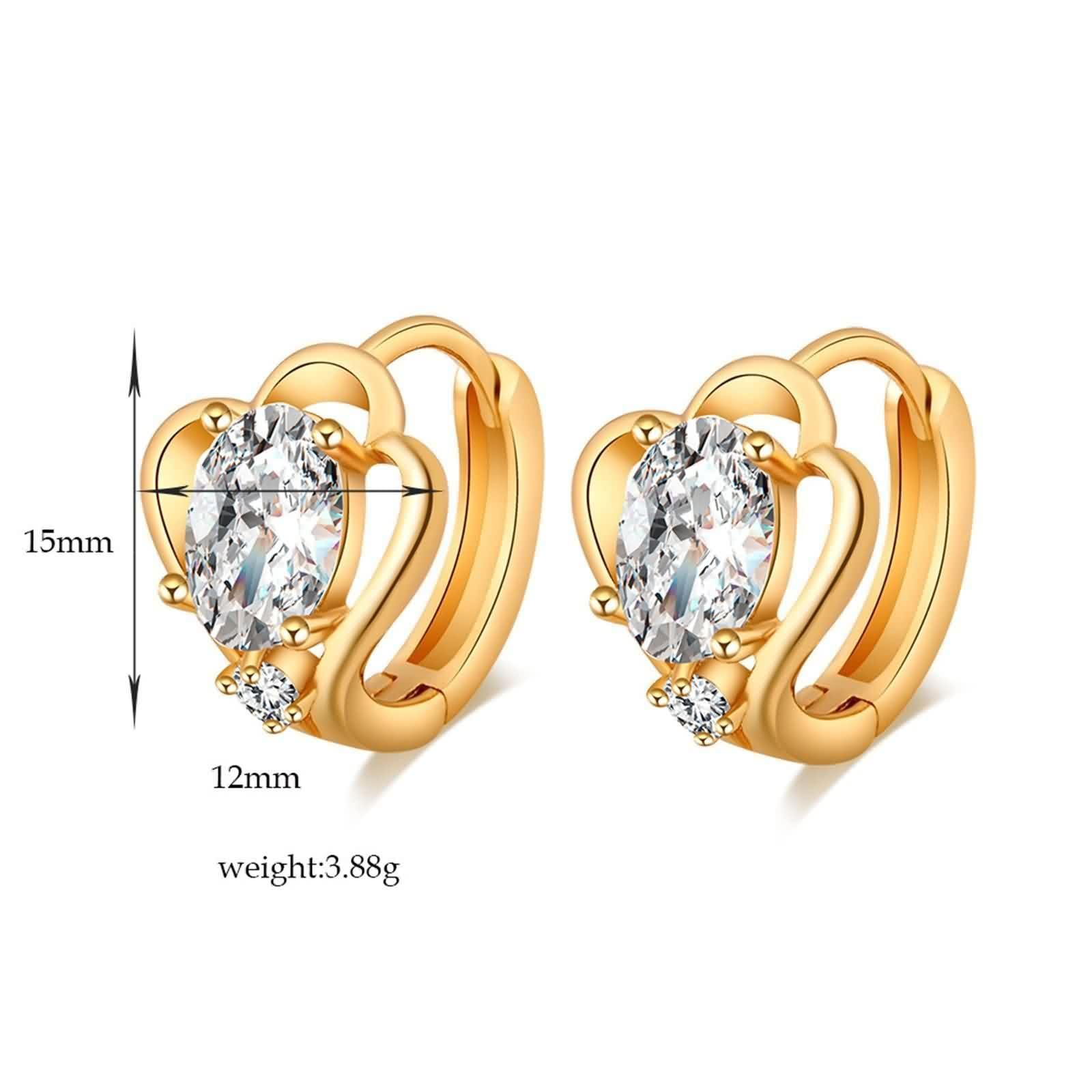 AMDXD Pendientes de aro de oro amarillo 375 de 9 quilates para mujer, joyas auténticas, pendientes de aro con moissanita, corte ovalado, oro de 9 quilates, pendientes de moissanita, pequeños