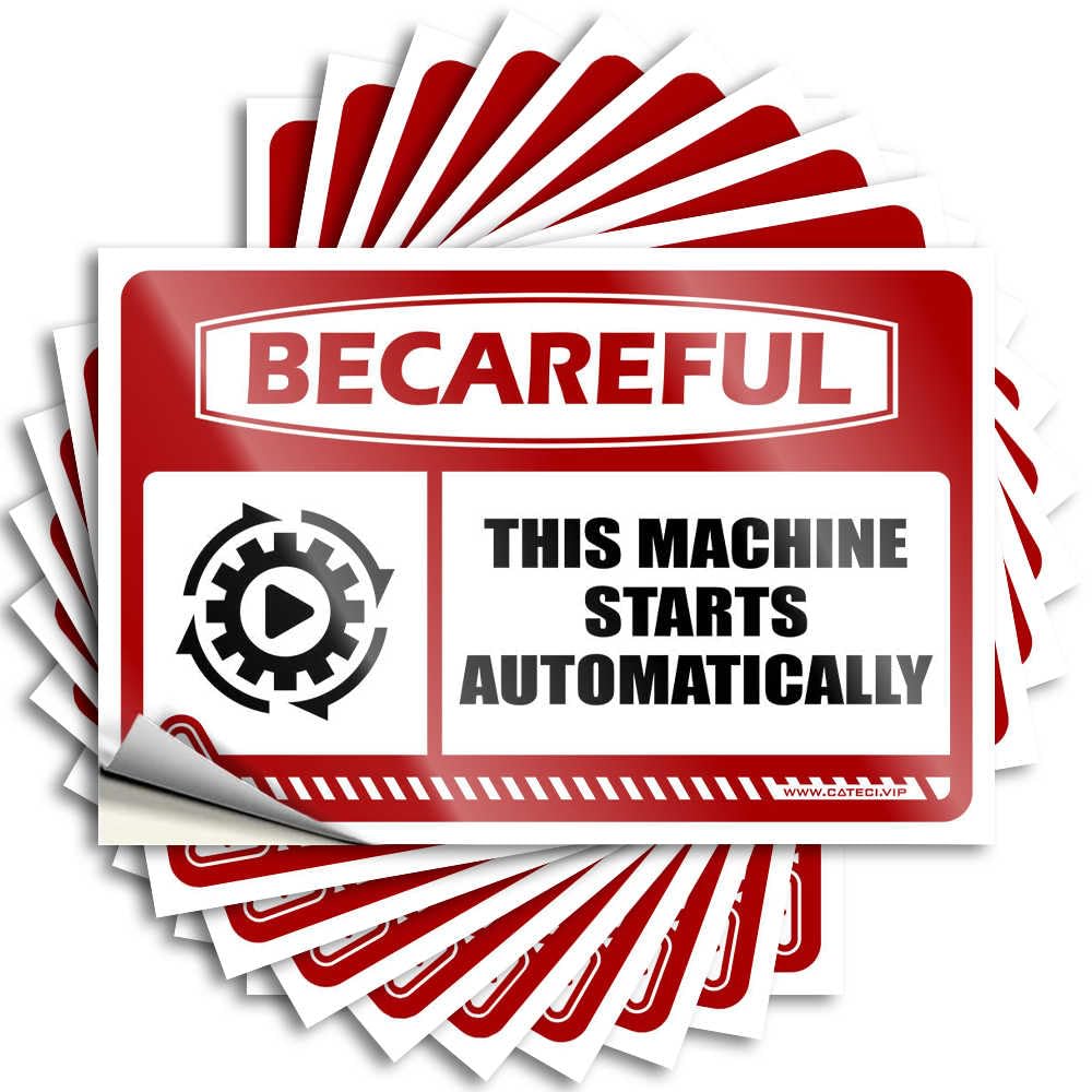 Funny Bumper Stickers for Adults Be Careful This Machine Starts Automatically Stickers 10 Pcs Car Stickers for Adults (8x12cm)