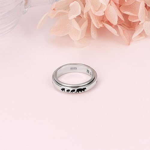 Miniatura 4 de Anillo giratorio de plata de ley S925 con texto en inglés "Faith Hope Love", anillo inspirador antiansiedad