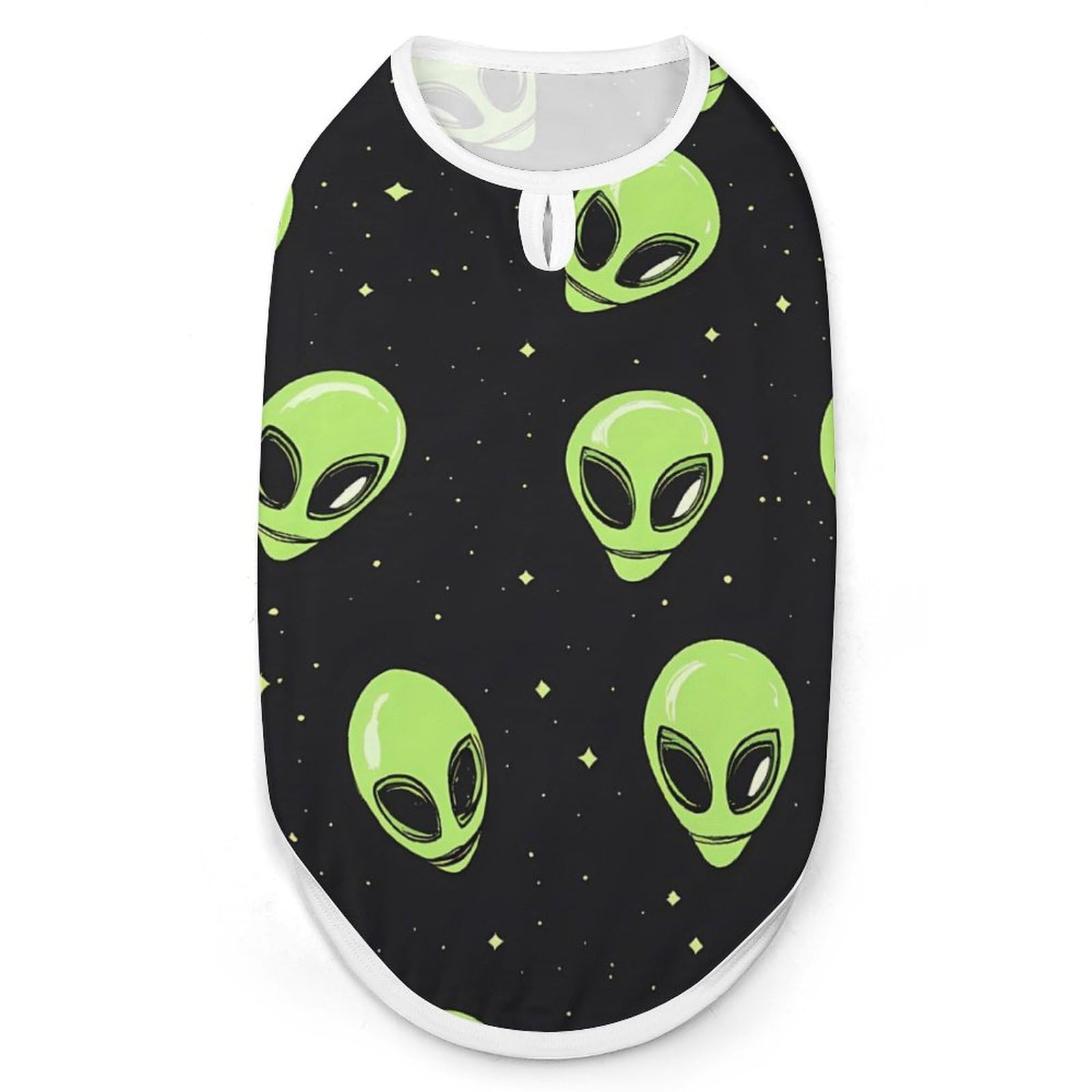 Green Aliens Cute Dog Shirts Soft Breathable Pet Tank Top Sleeveless Vest Cat Clothes L