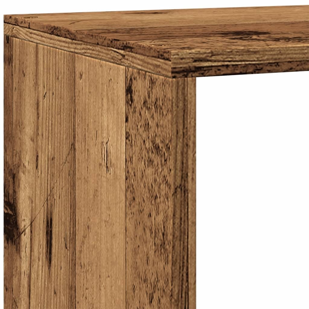 Generisch Raumteiler-Bücherregal 4 Stufen Altholz-Optik 143,5x29x143,5 cm,Möbel,Regalsysteme,Bücherregale Bücherschränke-858001