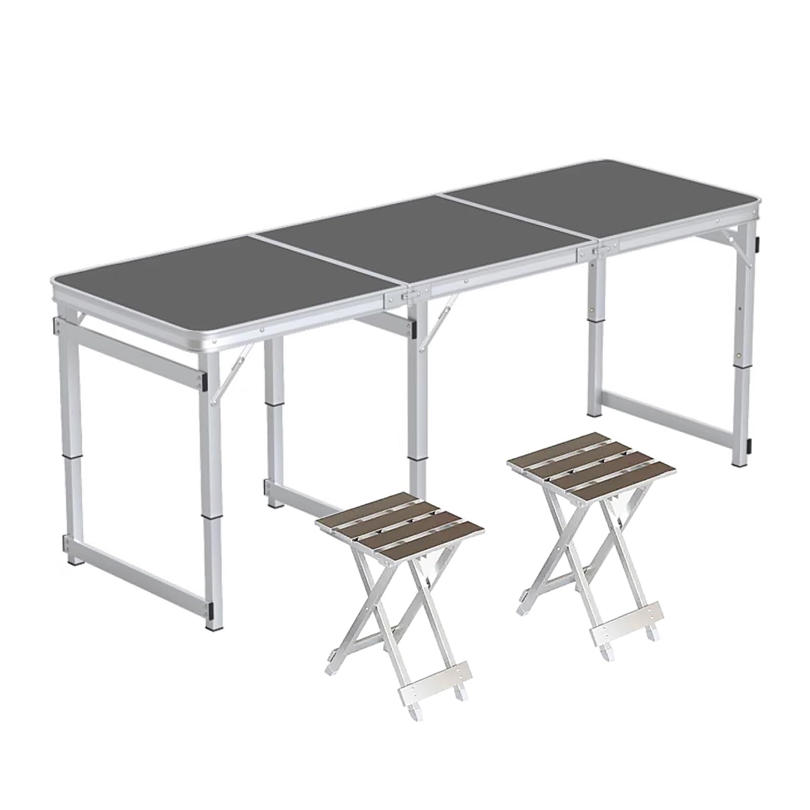 Tragbarer Campingtisch und Stühle, leicht, Aluminium, zusammenklappbar, höhenverstellbar, für Picknick, Grillen, Strand, Reisen, Outdoor-Abenteuer
