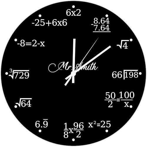 Perfect Formula - Reloj de matemáticas con expresiones matemáticas de PVC, reloj para colgar en la pared, silencioso, sin tictac, funciona con disponible en Yaxa Colombia