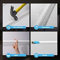 Vista 5 de Art3d Juego de 6 piezas de molduras de pared precortadas, paneles de wainscoting listos para armar para decoración de paredes interiores, sala