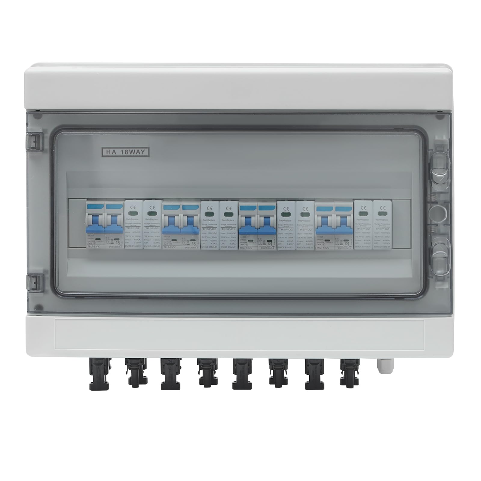 Solar Combiner Box, skrzynka przyłączeniowa solarna DC, ochrona przed przepięciem DC, z przewodem uziemiającym, ochroną odgromową, IP65,4 w 4 wyjście, DC1000 V-25 A