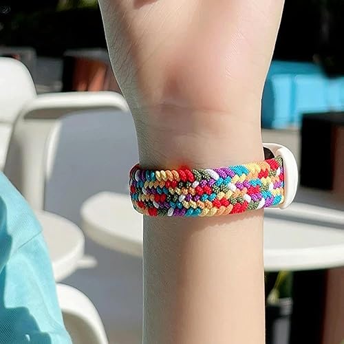 Miniatura 4 de Trenzado Solo Loop Para Xiaomi Mi Band 8 7 6 5 4 3 Correa de reloj ajustable de nylon elástico pulsera de reemplazo