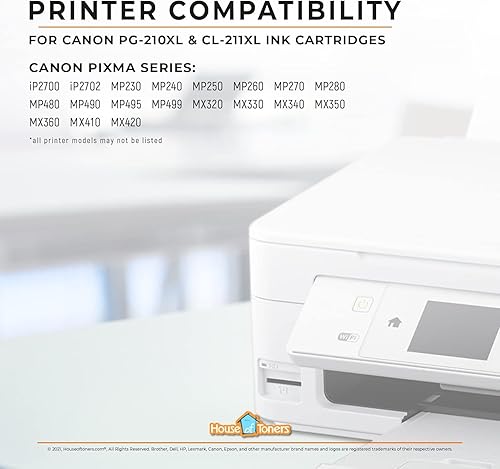 Miniatura 4 de Houseoftoners Paquete de 2 cartuchos de tinta remanufacturados de repuesto para Canon PG-210XL Negro y CL-211XL Color PIXMA iP2700, iP2702, MP240,
