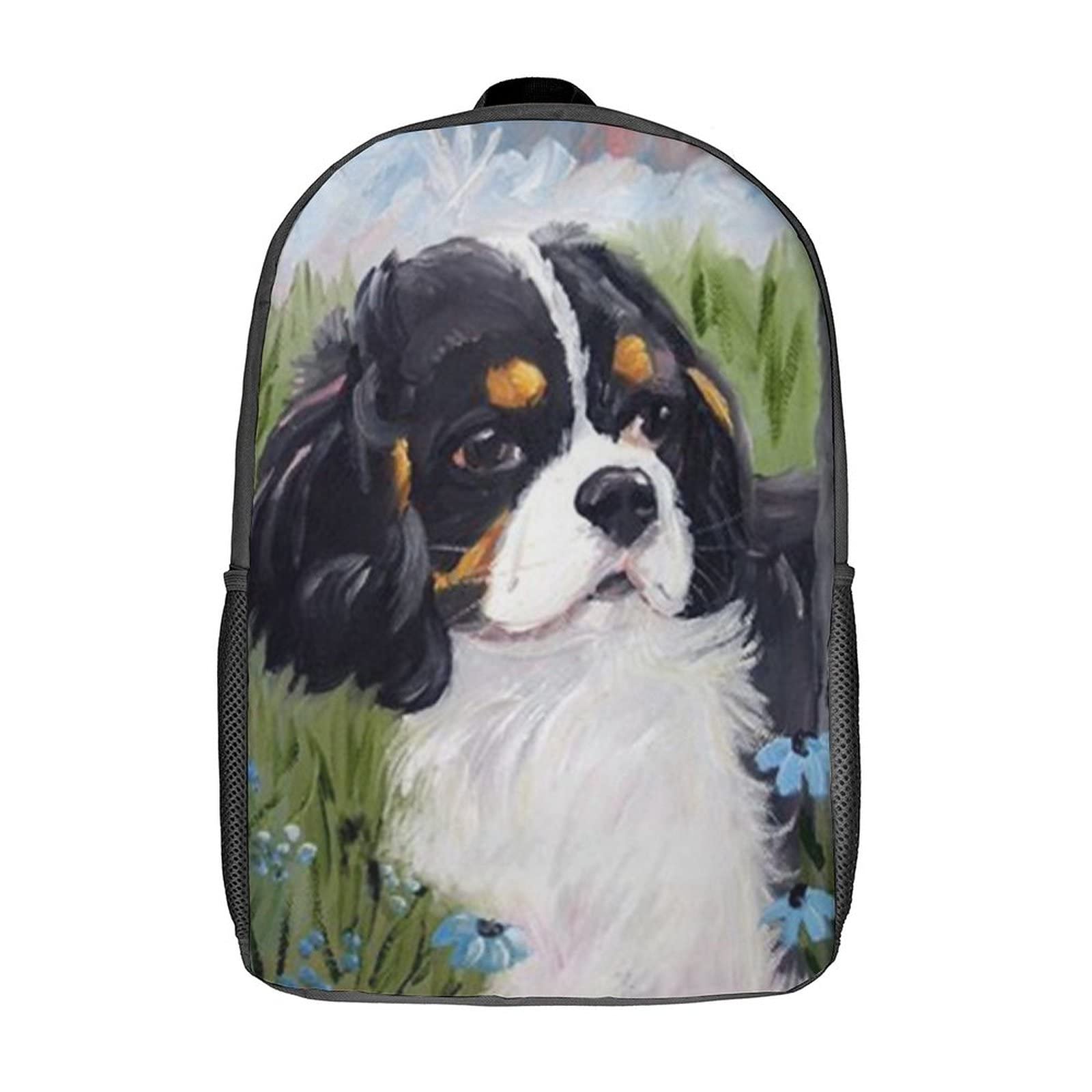 Mochila escolar unisex con estampado de perro y diseño 3D moderno de 42x30x13cm 8