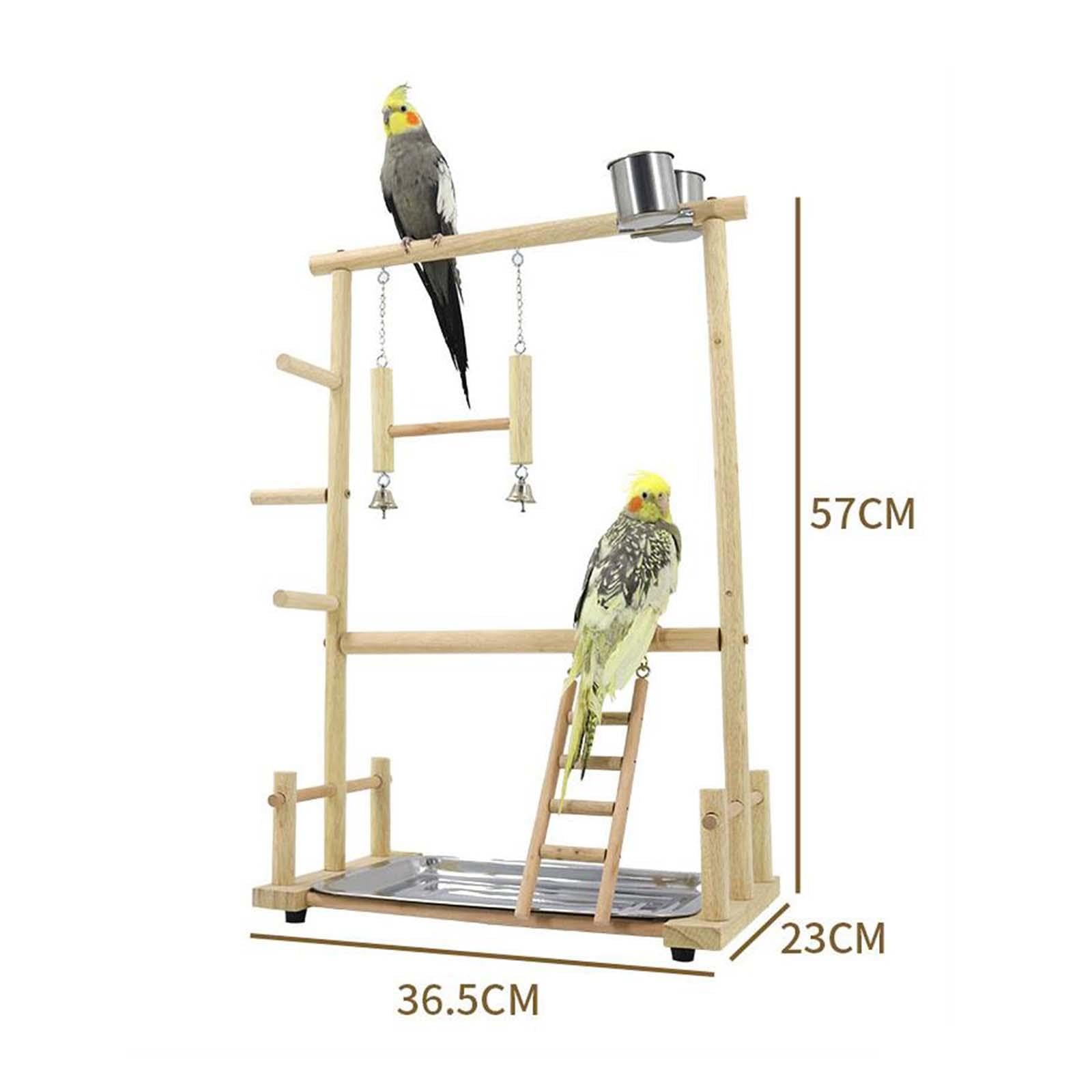 Parrot Spielplatz Sitzstange Plattform Übung Käfig Zubehör Vögel Kauspielzeug Holz Spielständer für Lovebirds Wellensittiche Conures / 1295