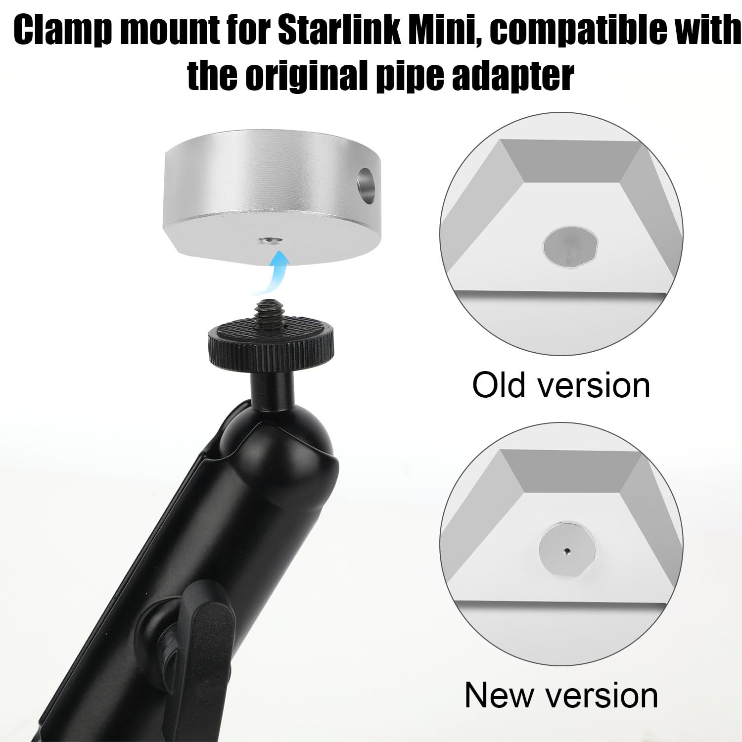 Support de Fixation Compatible avec Starlink Mini 2024, Alliage d'Aluminium Rotatif à 360 Degrés Montage sur Tube avec Adaptateurs pour Camping-Car Barres Toit Balcon Bateau
