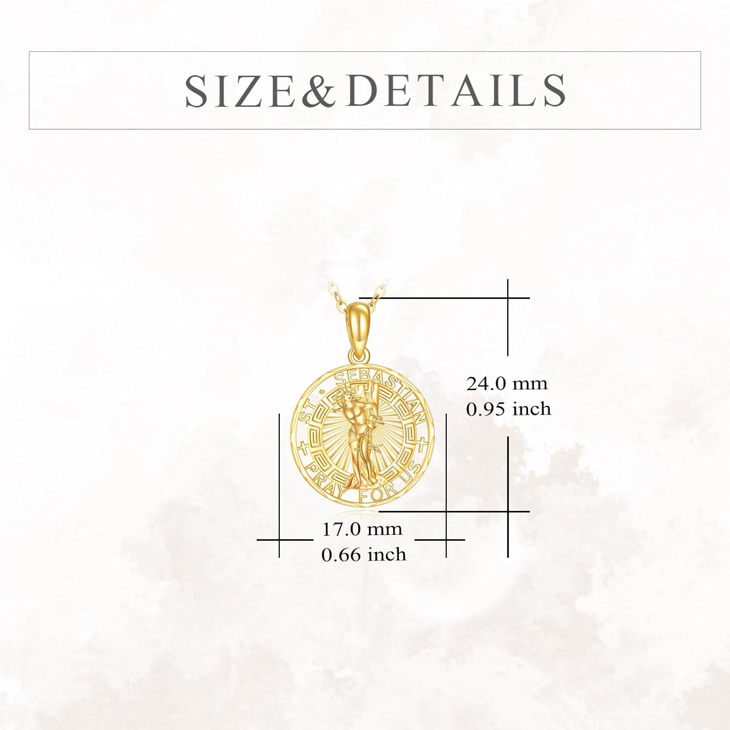 KECHO 14K Real Gold Patron Saint Necklace Religious Protection Pendant 14K Solid Gold Jewelry Gifts for Men Women - Image 4