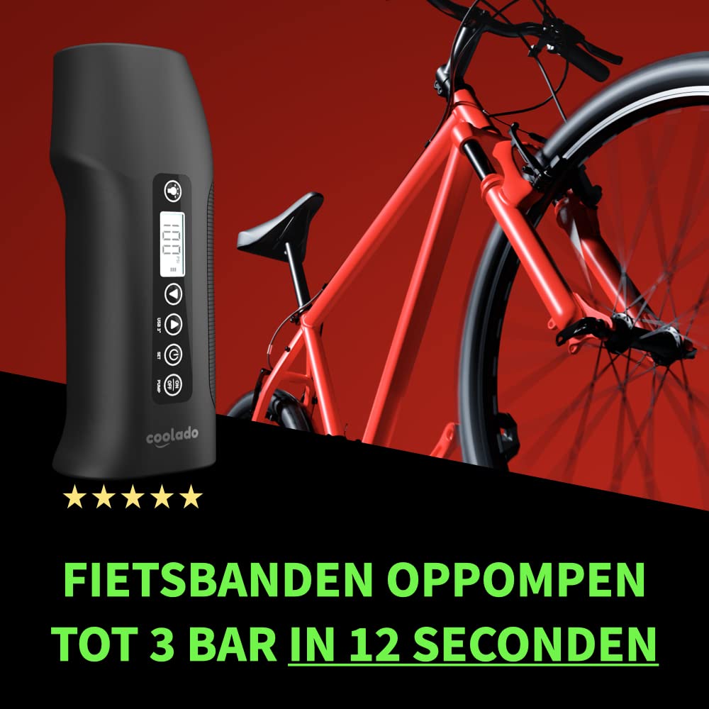 Coolado Bequemes Aufpumpen mit tPump X - tragbarer Mini-Kompressor für alle Reifen mit Manometer Coolado Bequemes Aufpumpen mit tPump X - tragbarer Mini-Kompressor für alle Reifen mit Manometer