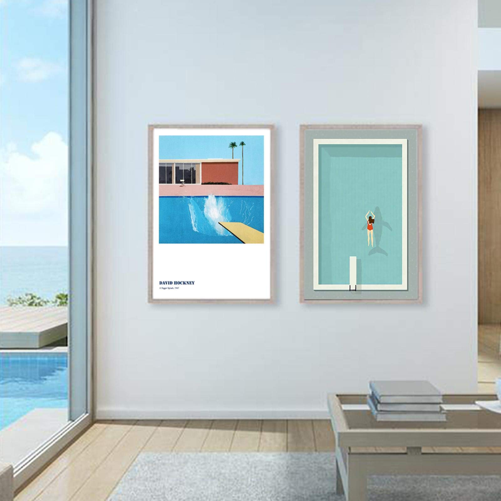 Minimalist Swimming Pool Leinwanddruck 50x70cm - Abstrakte Wandkunst Für Wohnzimmer