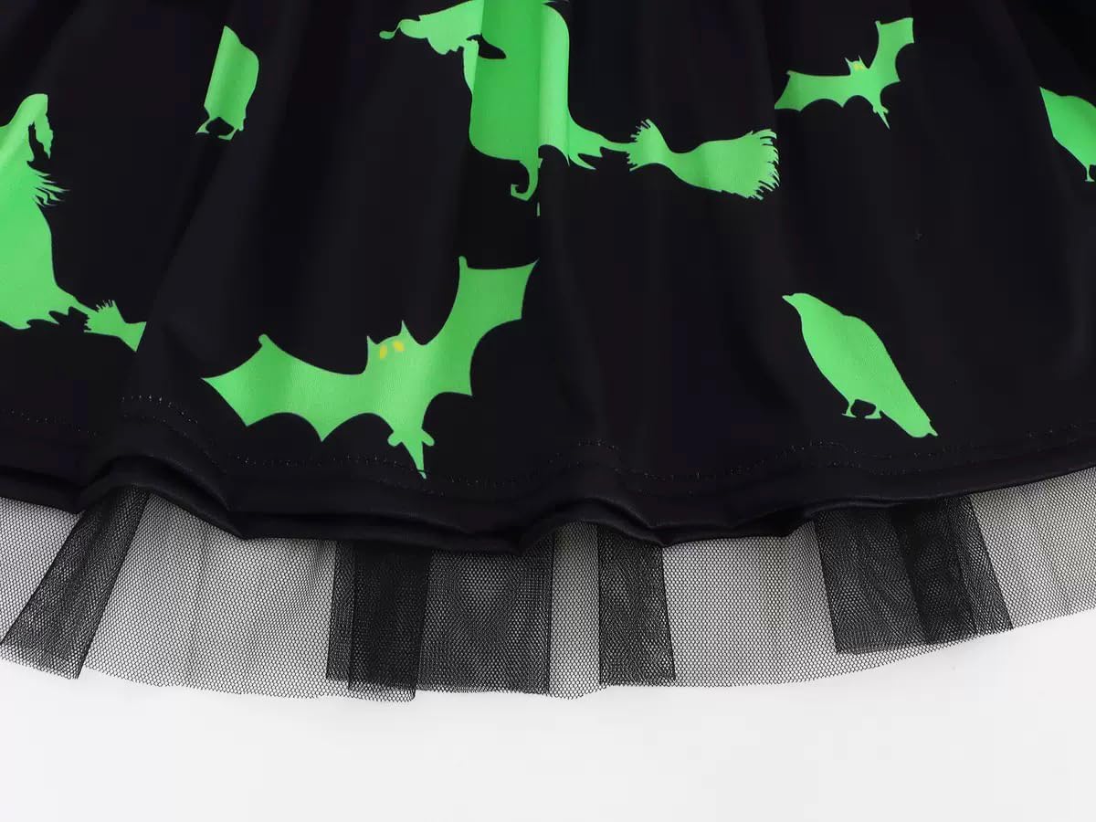 10 Pcs Halloween Black Witch Costume for Girls Pink Dress for Kids - Image 6