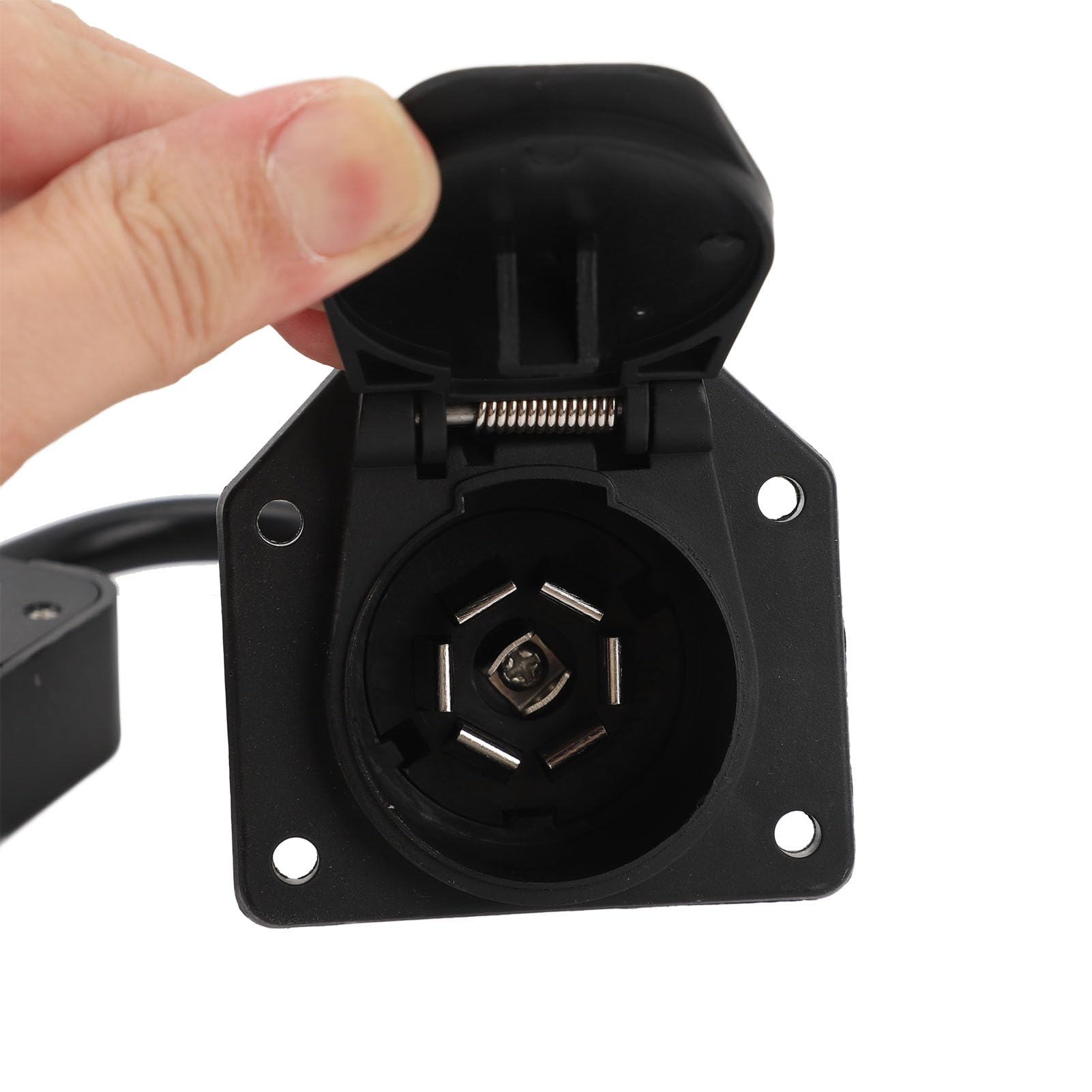 Adaptateur de Prise de Remorque, Adaptateur de Connecteur de Prise EU 7 Broches vers US 7 Broches, avec Convertisseur de Système 3 à 2 Convertisseur de Lumière de Remorque Plug And Play pour Caravane
