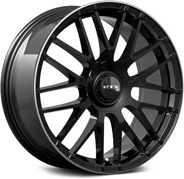 RTX MB-01 Custom Wheel - 19x8.5, 38 Offset, 5x112 Bolt Pattern, 66.6mm Hub - Gloss Black with Machined Lip Rim
