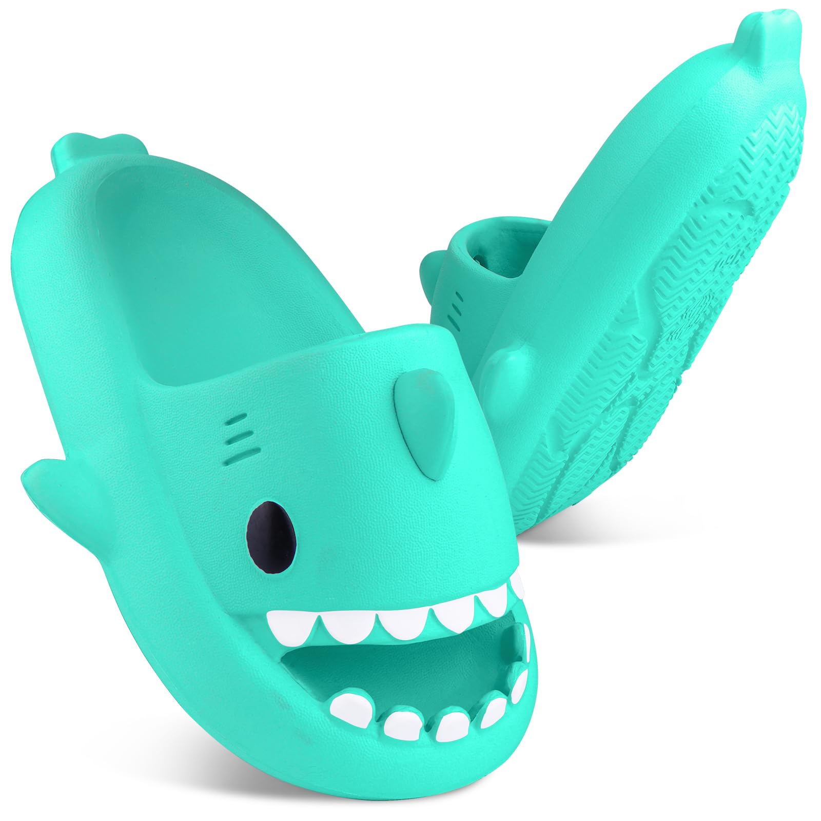 EDOSIR Kids Shark Slides丨Pillow Shower Sandals Quick Dry Slippers丨Toddler Boys Girls Comfy Cloud Slides丨Summer Non-Slip Thick Sole Beach Pool shoes