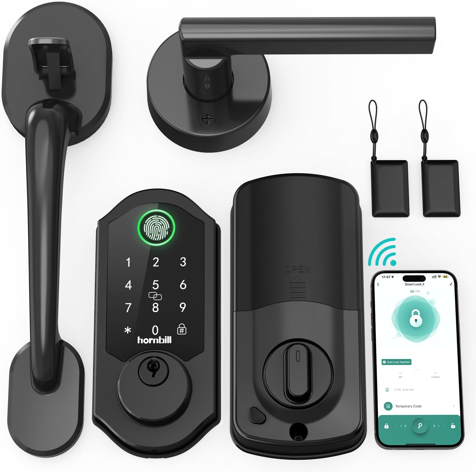 WiFi Front Door Lock Set - SMONET Fingerprint Keyless Entry Smart Locks ...