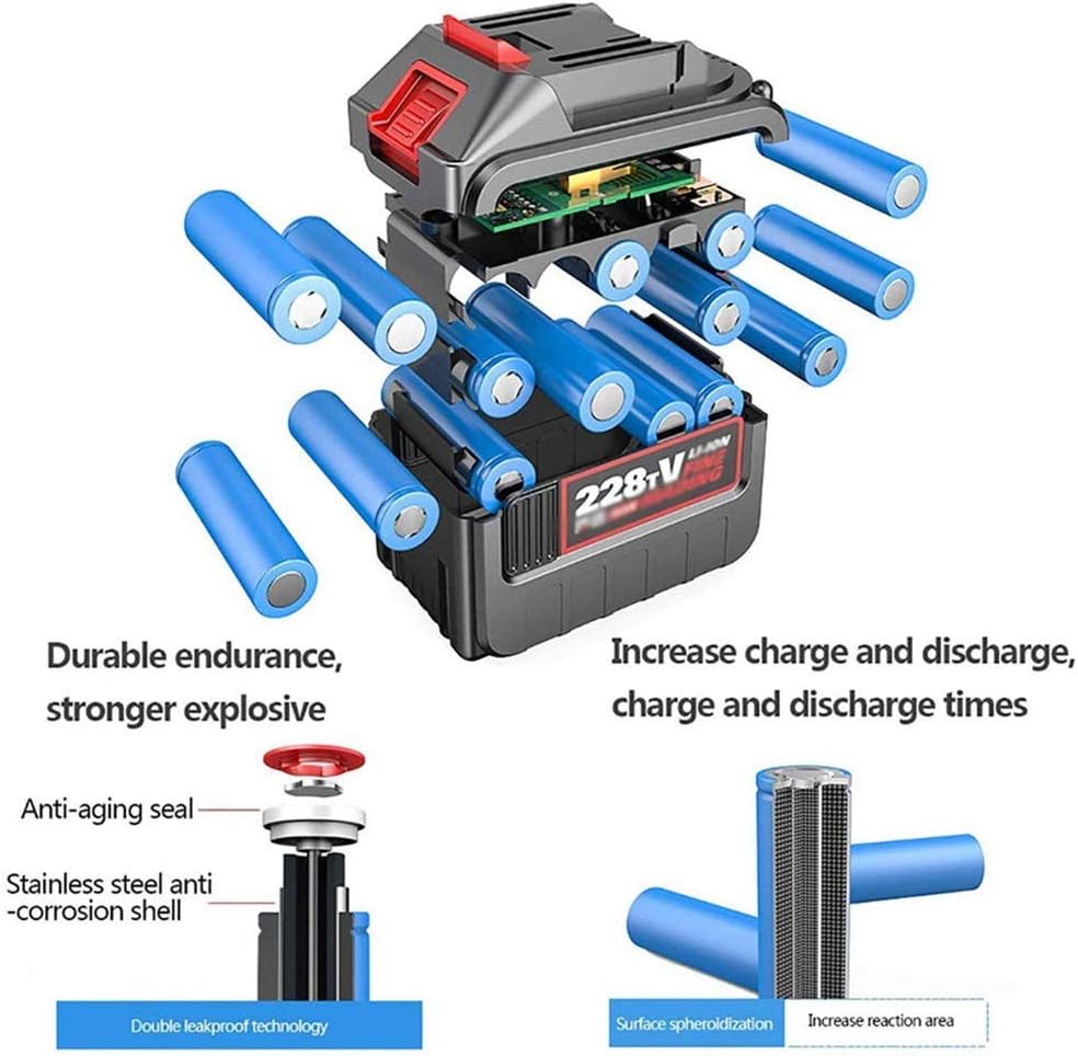 Convenient 3-in-1 Electric Leaf Blower, Garden Blower and Vacuum & Shredder Lightweight, 7-Speed Speed Regulation (Color : Dual Battery, Size : 44800H) TDF (Dual Battery 41800H)