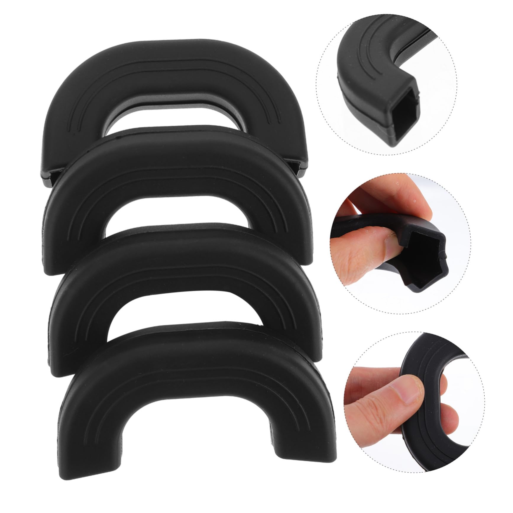 Protectores de Silicona para Asas de Ollas Negros 4 Piezas | Antideslizantes y Resistentes al Calor, Uso en Cocina, Paquete de 4 Unidades