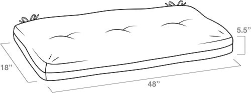 Miniatura 5 de Arden Selections Cojín de banco de felpa moderno para exteriores, 48 x 18 pulgadas, repelente al agua, resistente a la decoloración, cojín de banco