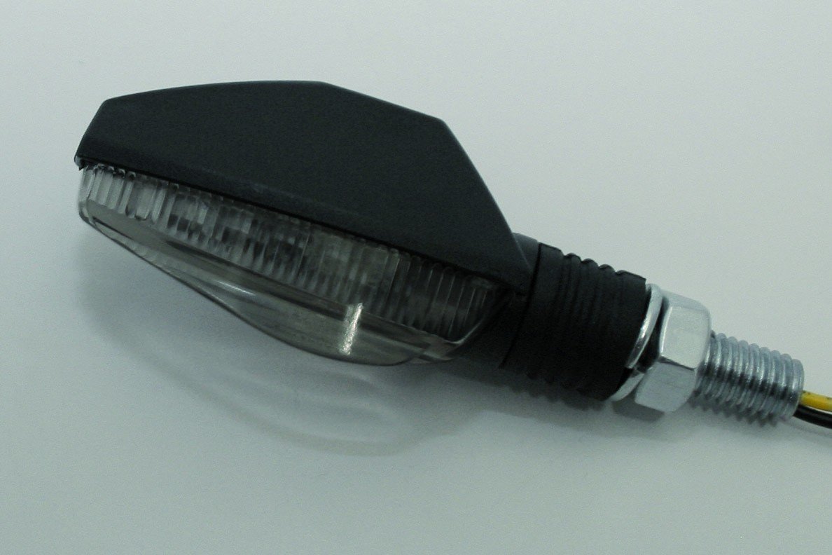 LED-Blinker TOLEDO, schwarz, getoent, Paar, E-gep. | Universal einsetzbare Blinker mit getöntem Glas, schwarzem Kunststoffgehäuse, orange Lichtfarbe, Kopfmaße 50 x 22 x 27 mm