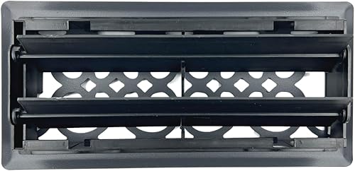 Miniatura 6 de Registro de piso de acero de diseño victoriano de 4 x 10 pulgadas en acabado negro de hierro fundido, cubiertas de ventilación para piso del hogar,