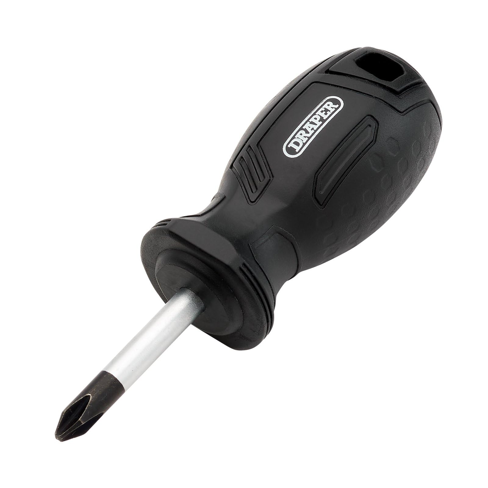 Draper Phillips Hard Grip Screwdriver, PH2 x 38mm - 13490 - Magnetic Tip, CRV Blade, Black