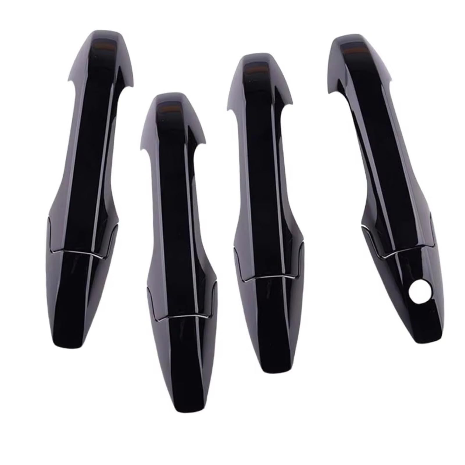 JJRFVBGT Door Handle Trim Compatible with CRV 2007 2008 2009 2010 2011 ABS Carbon Fiber Chrome Silver Glossy Black Car Exterior Door Handle Housing(Glossy Black)