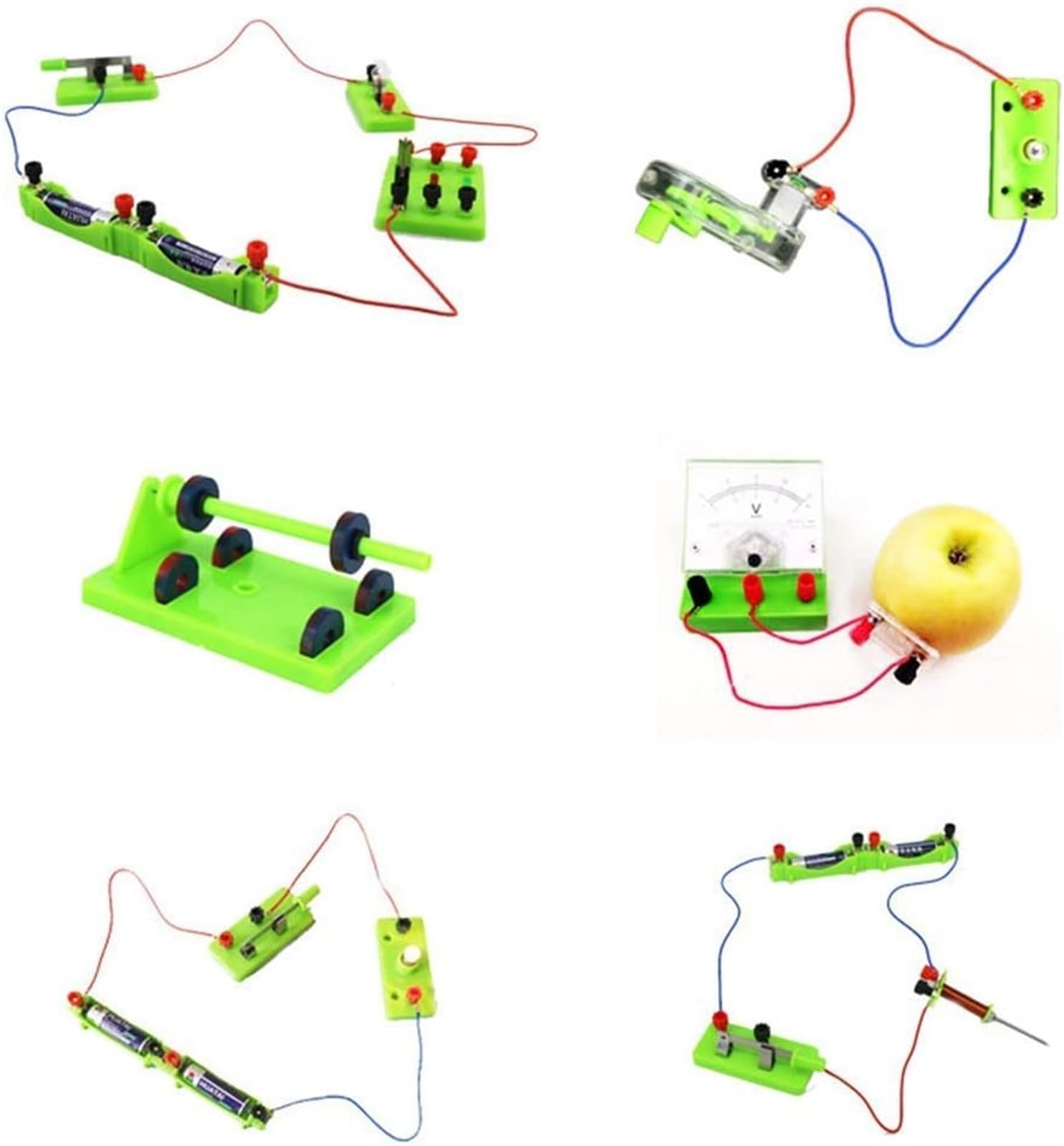 Kit De Experimentos Electromagnéticos Física Multifuncional For Circuitos En Serie, Timbres Bricolaje, Células Solares, Atracción Electroimanes Y Prueba