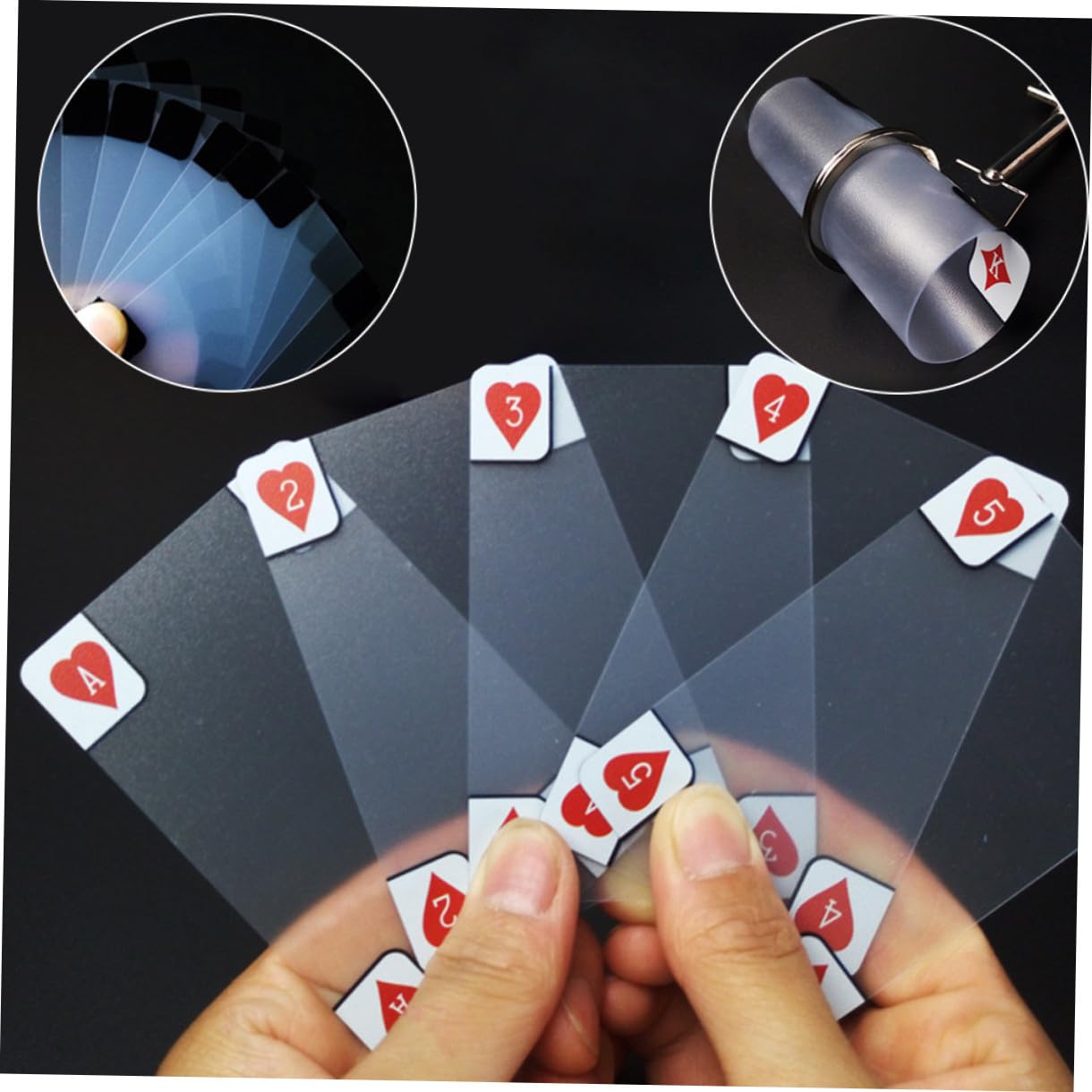 ibasenice 3pezzi Carte Da Poker Plastica Trasparente Impermeabili Creativo Per Giochi e Collezionismo Materiale Flessibile e Resistente Ai Graffi
